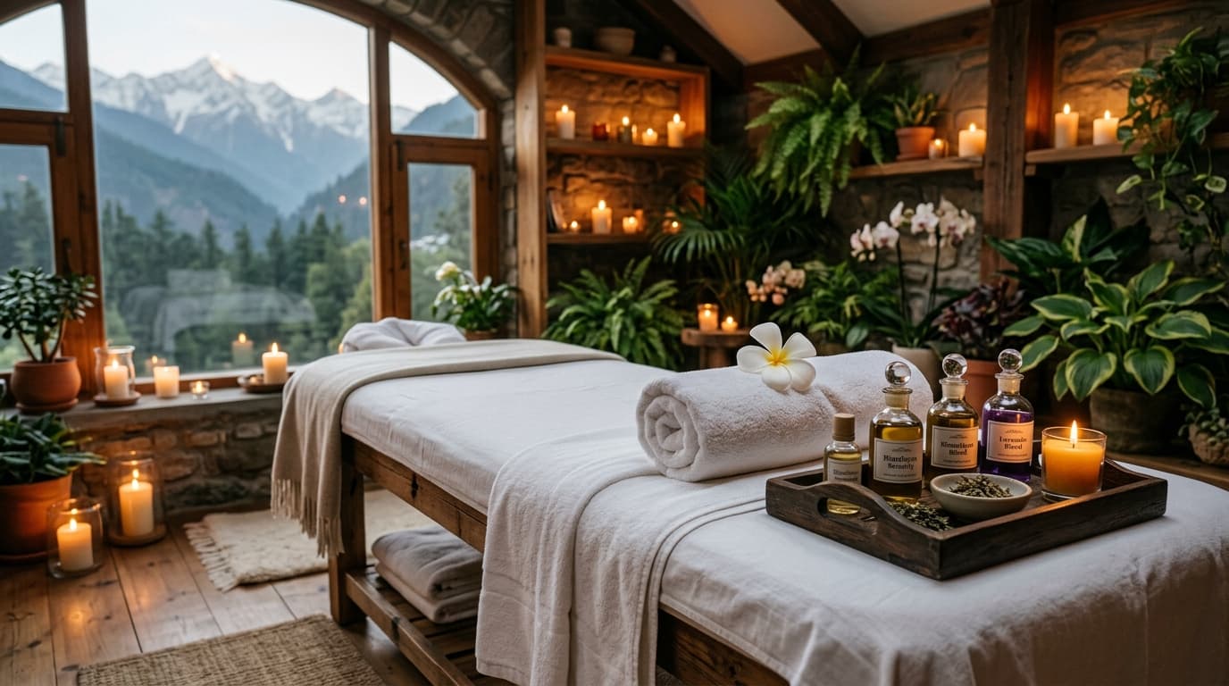 Mountain Herbal Spa and beauty parlour in Lakeside Pokhara, herbal massage and wellness treatment room